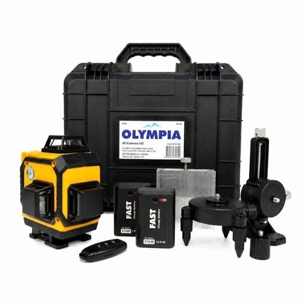Лазерний рівень OLYMPIA 4D Extreme HD + лазерна рулетка 60м (16 ліній - 4 x 360&deg;) 670m360 фото