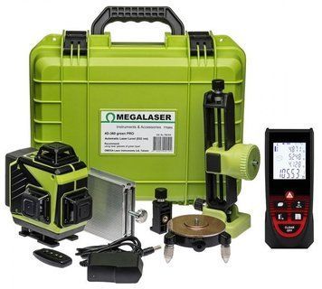 Лазерний рівень OMEGALASER 4D-360 green PRO + лазерна рулетка 60м 740m025 фото